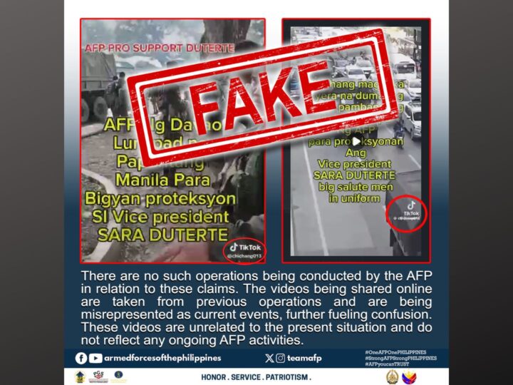 AFP itinanggi ang mga ipinakakalat na fake news sa Tiktok