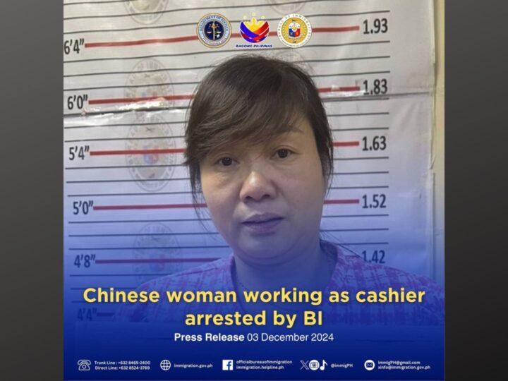 Chinese na nagtatrabaho bilang cashier sa Parañaque City, inaresto ng BI