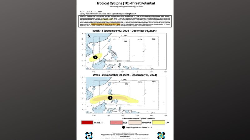 Bagyo posibleng pumasok sa loob ng PAR sa susunod na linggo