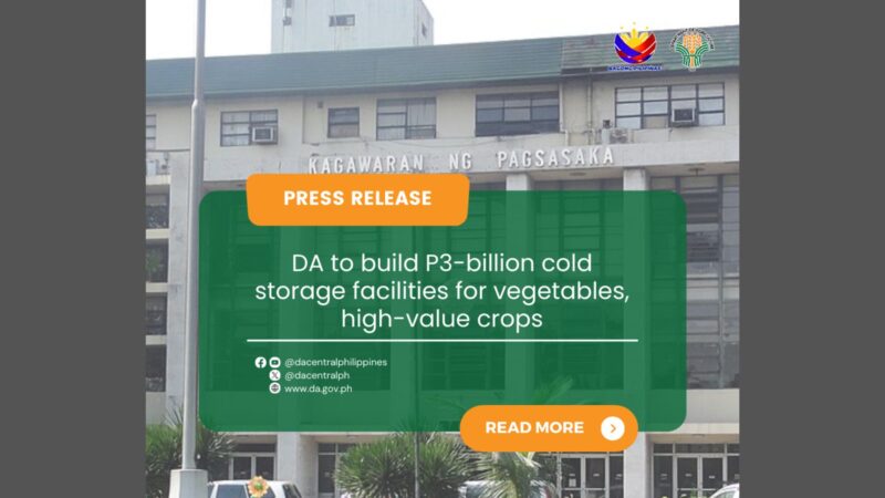 P3B na halaga ng cold storage facilities itatayo ng DA