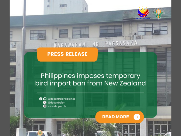 DA nagpatupad ng temporary ban sa pag-aangkat ng domestic at wild birds mula New Zealand