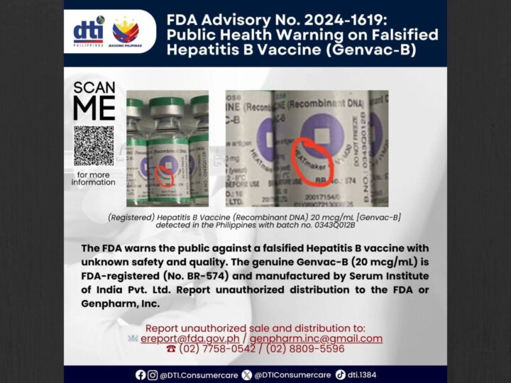 DTI, FDA pinag-iingat ang publiko sa pekeng Hepa B vaccine