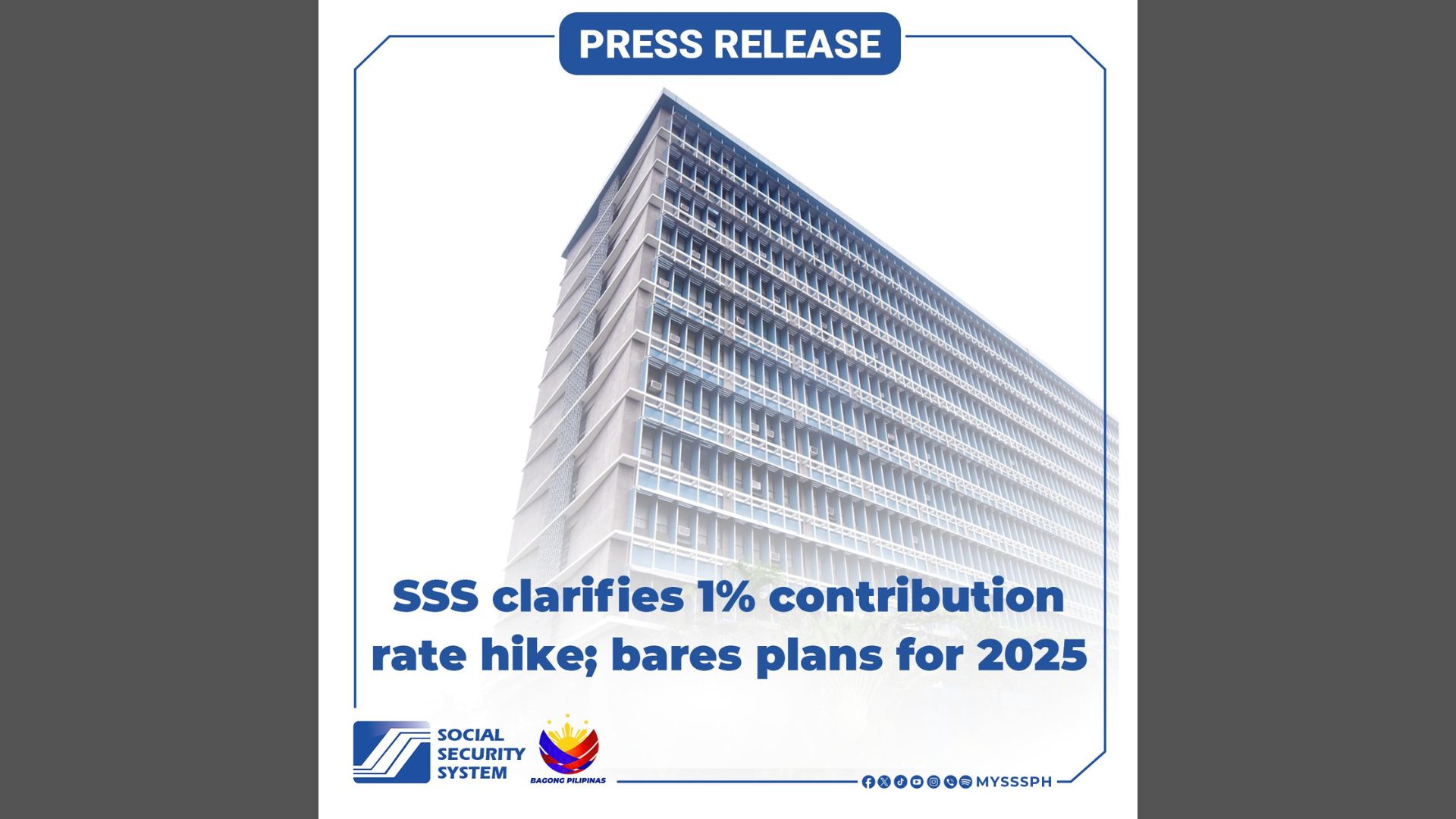 1 percent contribution rate hike ng SSS epektibo na ngayon buwan