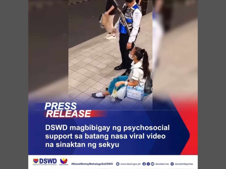 DSWD magbibigay ng psychosocial support sa batang nasa viral video na sinaktan ng isang security guard