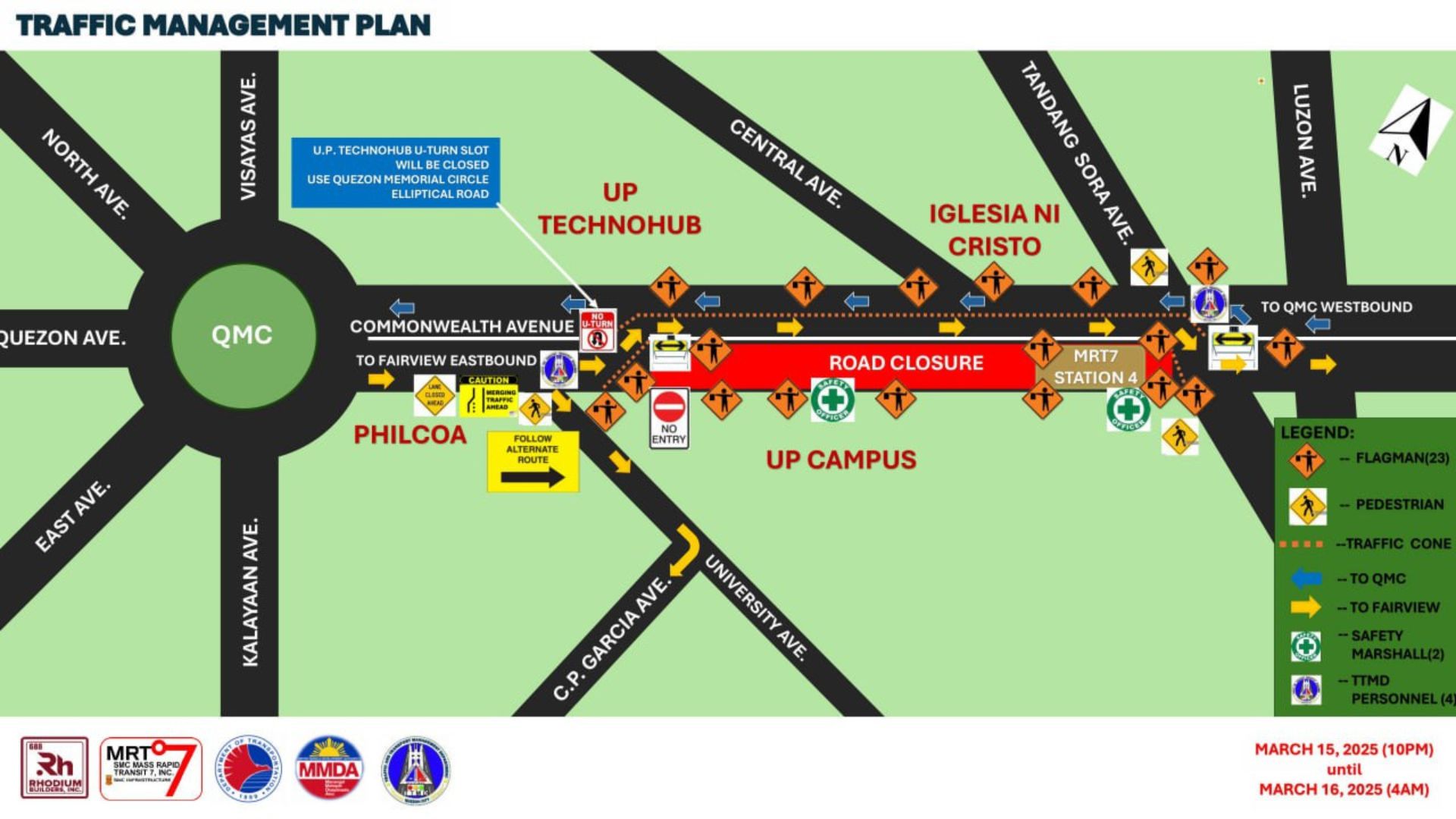 Bahagi ng Commonwealth Ave. mula University Ave hanggang Tandang Sora Ave. isasara sa mga motorista sa weekend