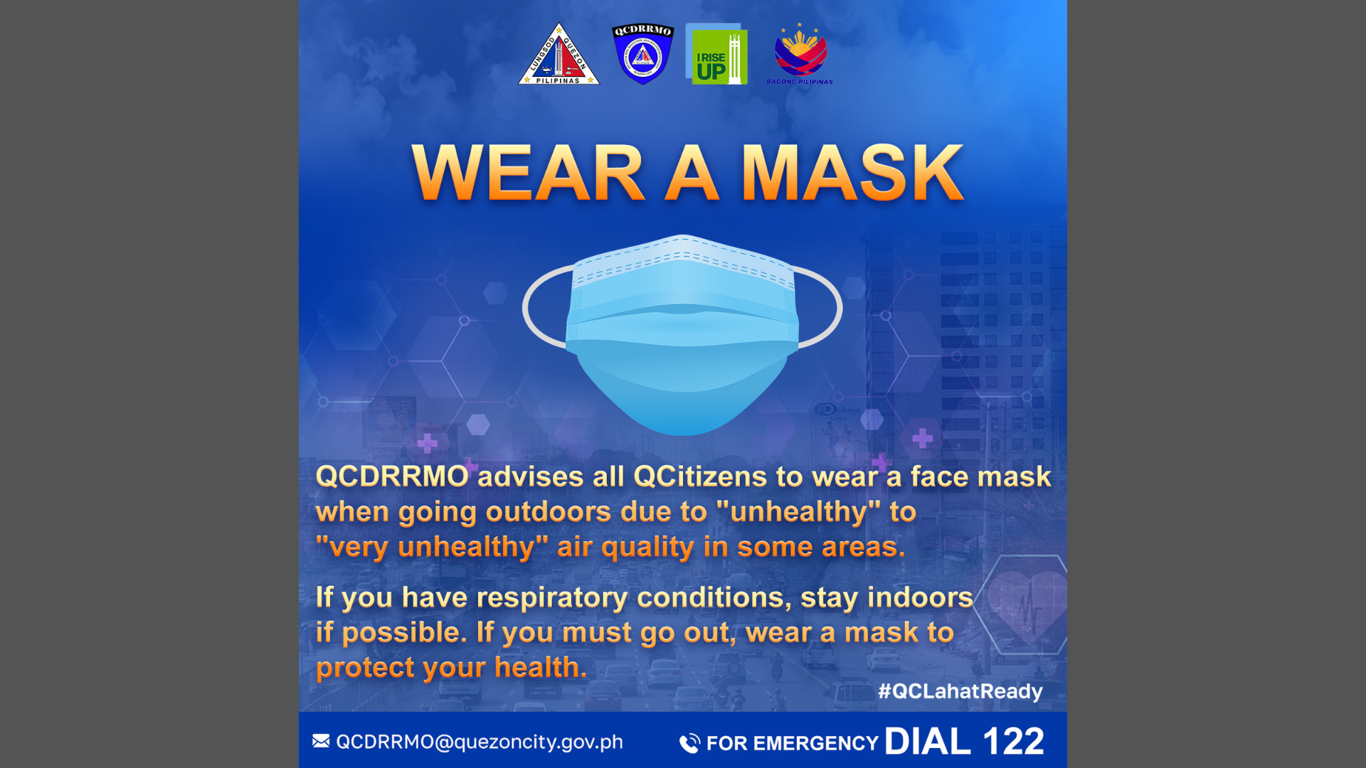 “Unhealthy” at “very unhealthy” na kalidad ng hangin naitala sa ilang lugar sa Quezon City