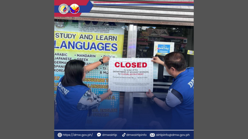 Japanese Language Centers na sangkot sa illegal recruitment, ipinasara ng DMW