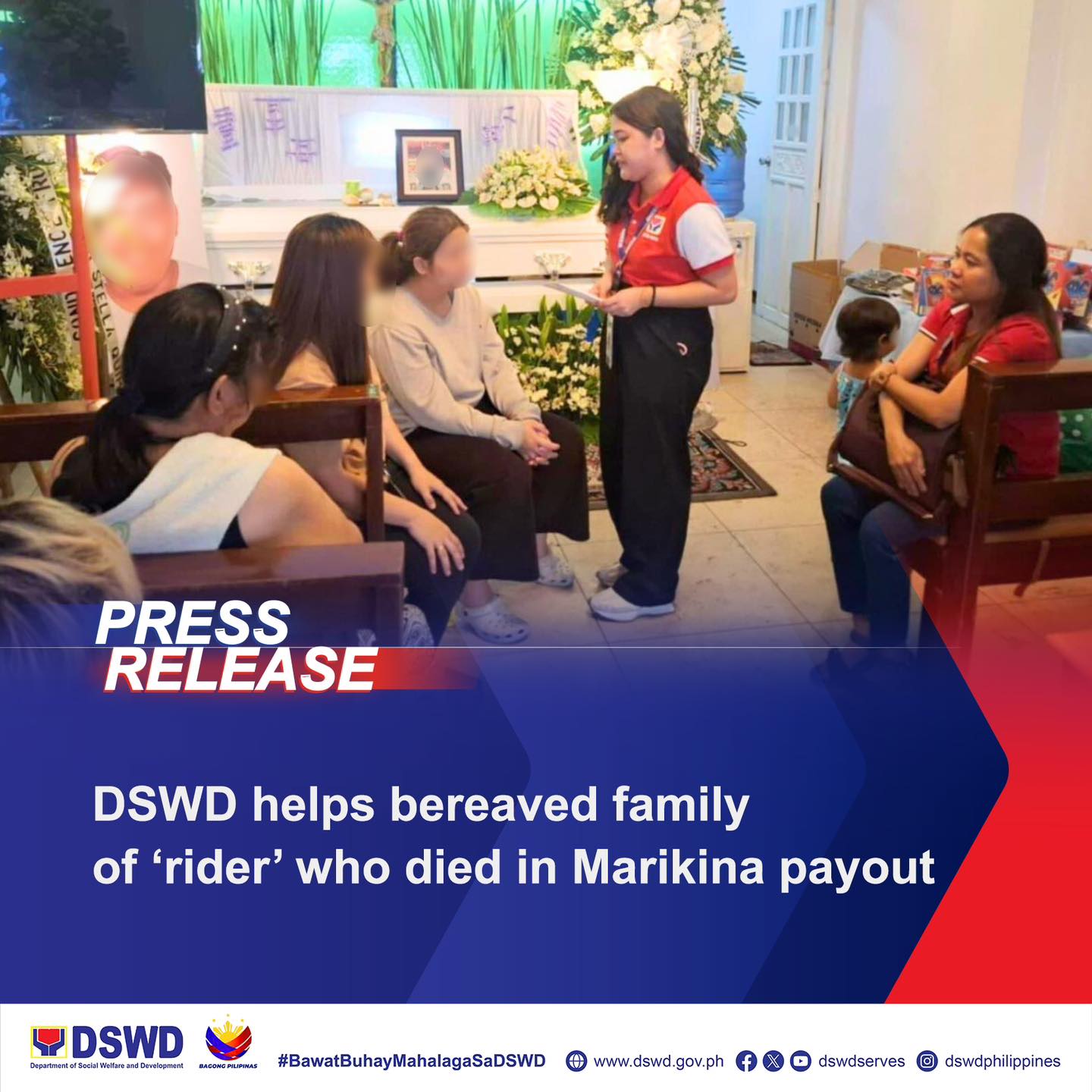 DSWD nagpaabot ng tulong sa naulilang pamilya ng ‘rider’ na nasawi habang nakapila sa payout sa Marikina
