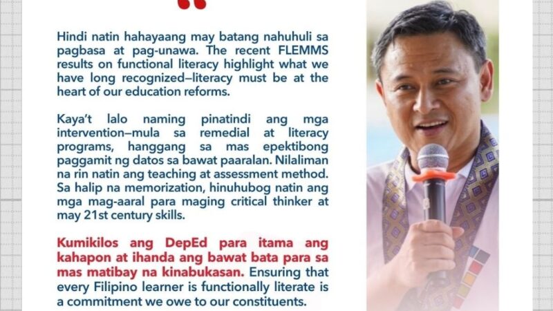 18 million graduates mula taong 2019-2024 hirap magbasa at magbilang ayon sa DepEd