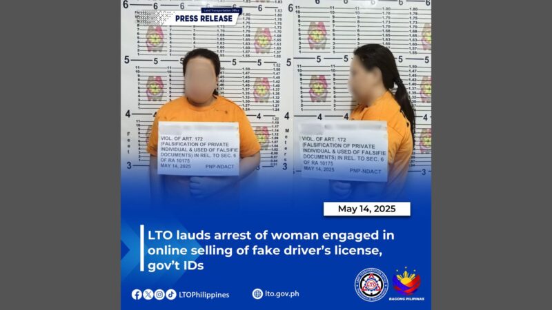 Babaeng nagbebenta ng pekeng driver’s license at iba pang gov’t IDs aresto ng PNP