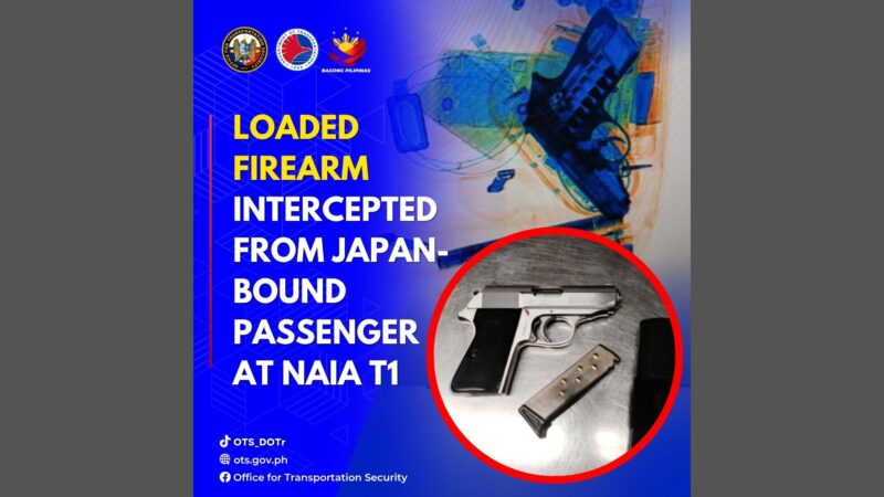 Pasaherong papuntang Japan nahulihan ng baril sa NAIA Terminal 1