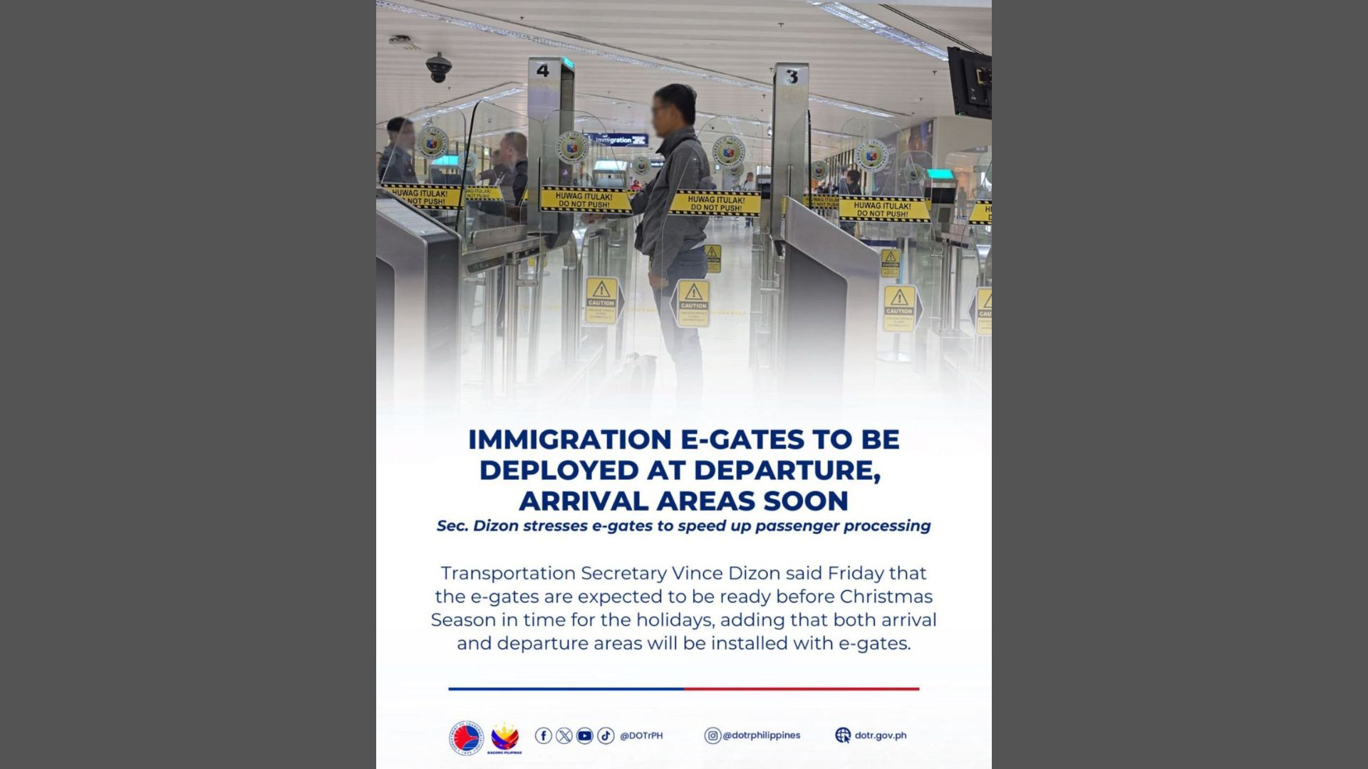 Immigration e-gates ilalagay sa departure at arrival areas ng NAIA