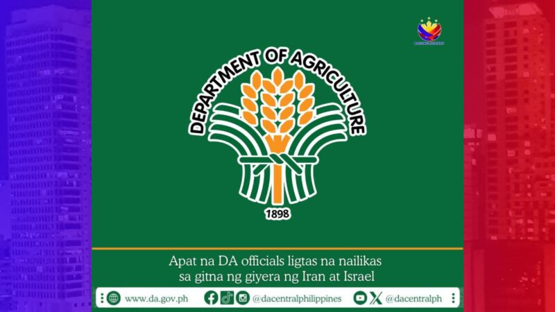 Apat na DA officials ligtas na nailikas matapos maipit sa giyera ng Iran at Israel