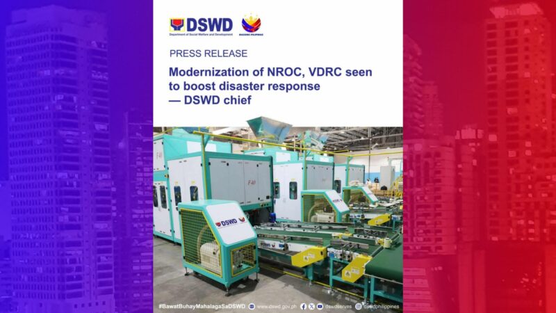 Resource center ng DSWD sa Pasay City at Cebu ginagawa nang moderno para sa mas mabilis na produksyon ng Food Packs