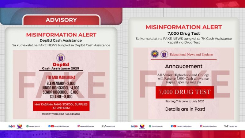 Publiko pinag-iingat ng DepEd sa paglaganap ng fake news tungkol sa “no backpack policy”, “class suspension” at “cash assistance”