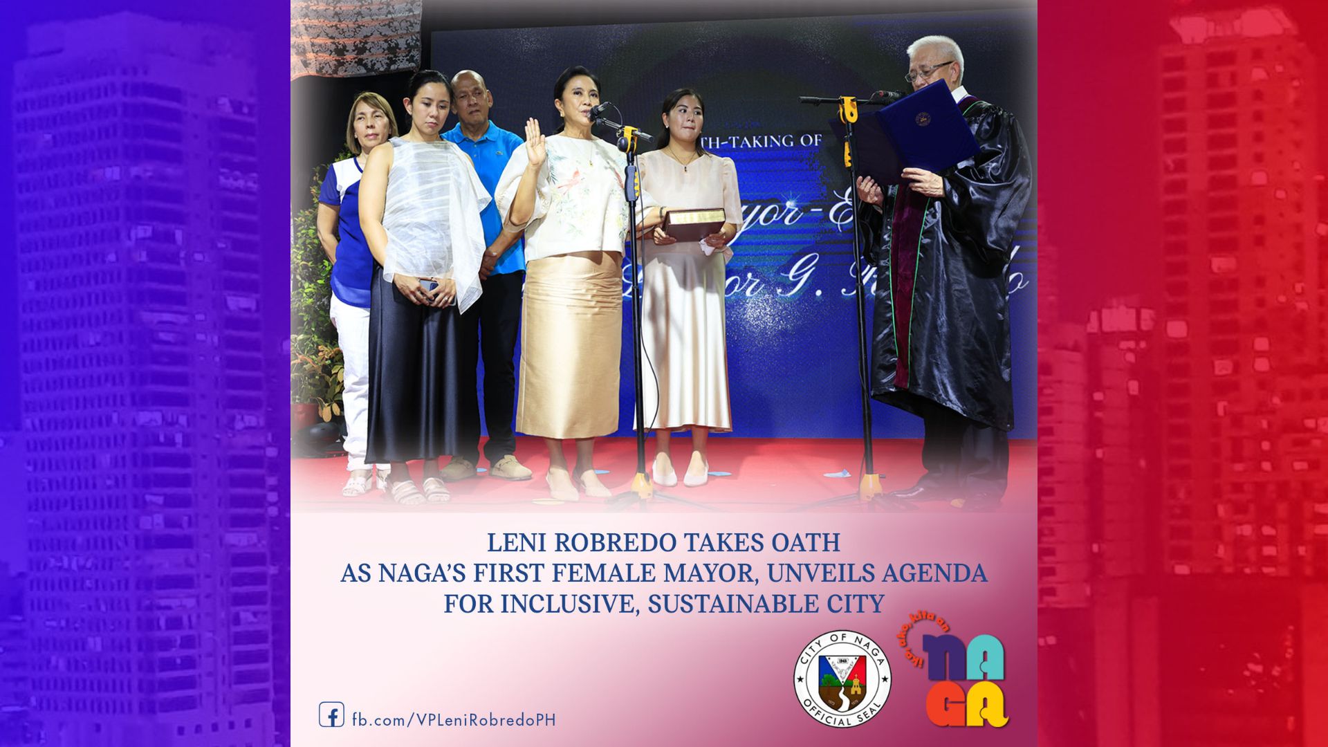 Dating VP Leni Robredo nanungkulan na bilang mayor ng Naga City