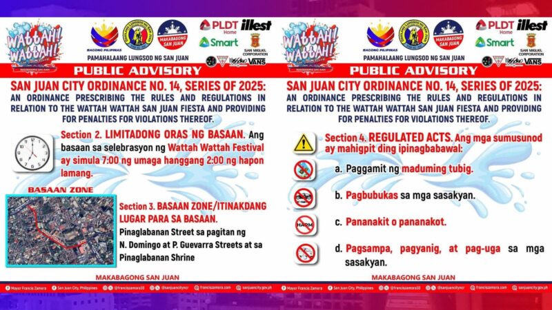 LGU mas maghihigpit sa mga aktibidad para sa Wattah Wattah Festival; “Basaan Zone” itinakda