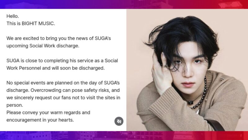 Suga ng BTS, malapit na ring ma-discharge sa kaniyang serbisyo bilang Social Work Personnel