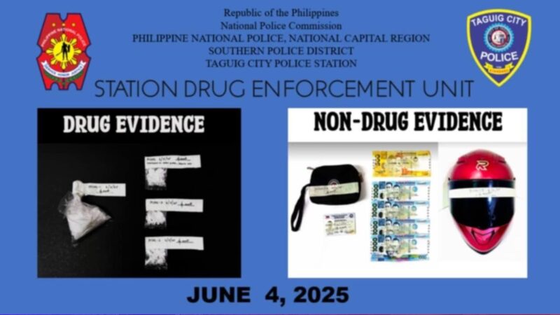 High-value drug suspect nadakip ng Taguig Police; P500K na halaga ng shabu nakumpiska