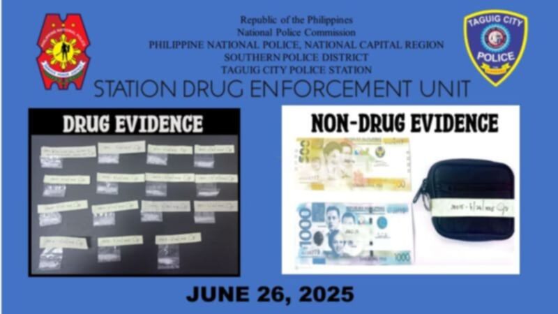 Drug suspect timbog sa Taguig buy-bust; P180K na halaga ng ‘shabu’ nakumpiska