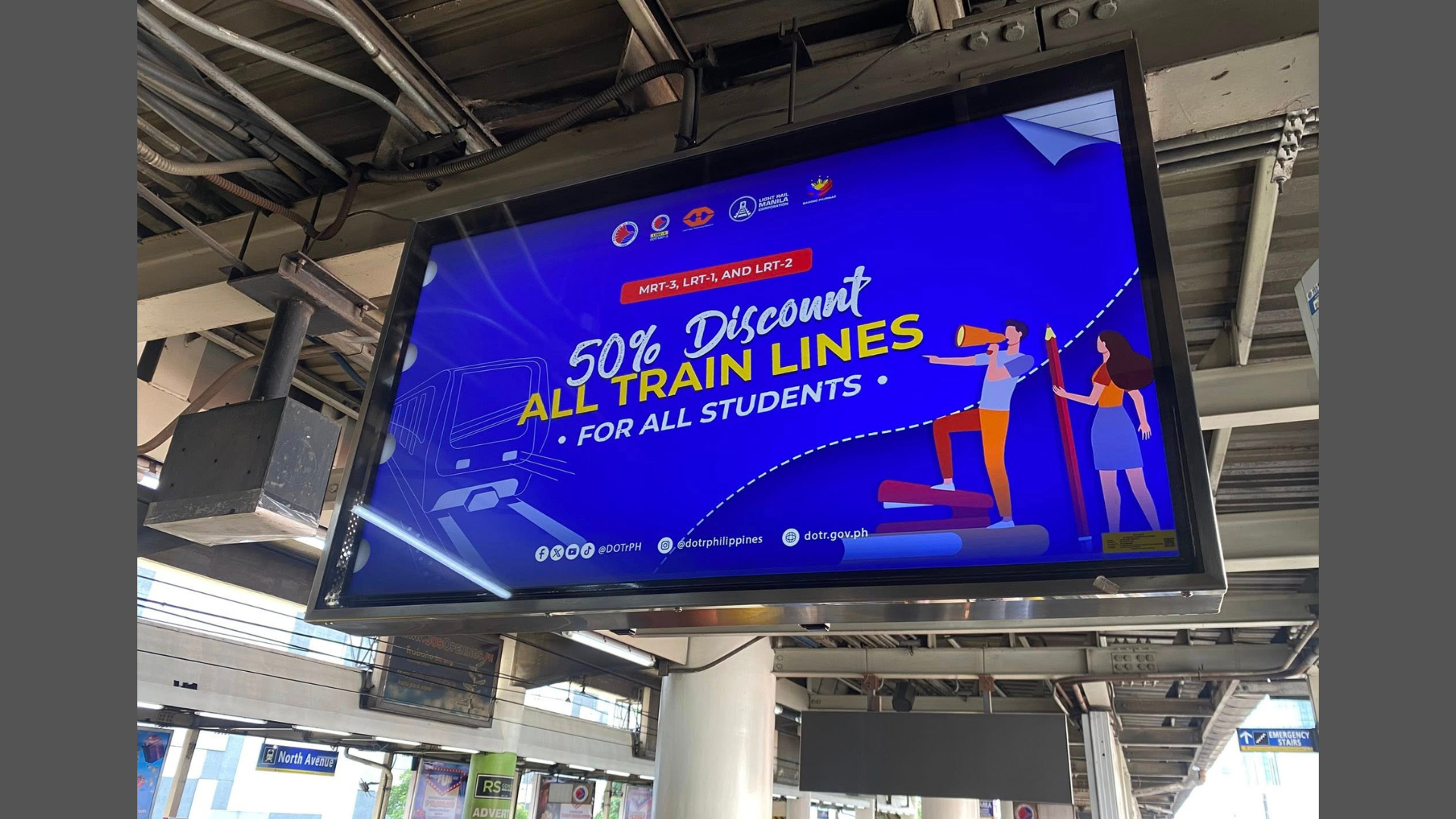 50 percent discount ipinatupad para sa mga estudyante sasakay ng MRT at LRT
