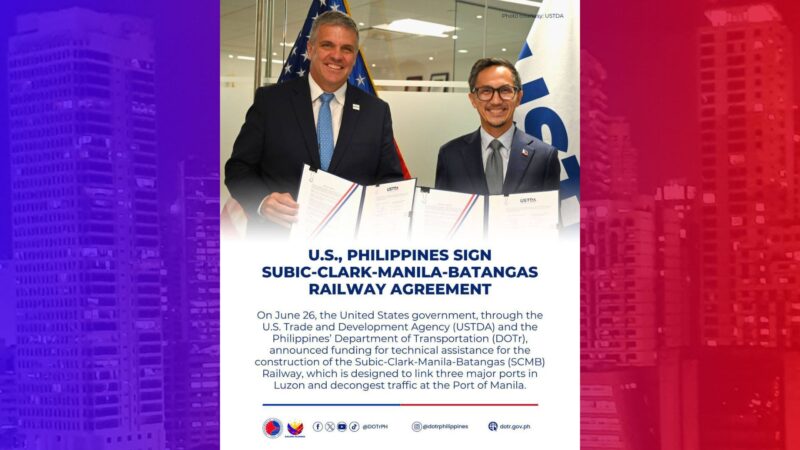 U.S. Trade and Development Agency tutulong na mapondohan ang Subic-Clark-Manila-Batangas Railway