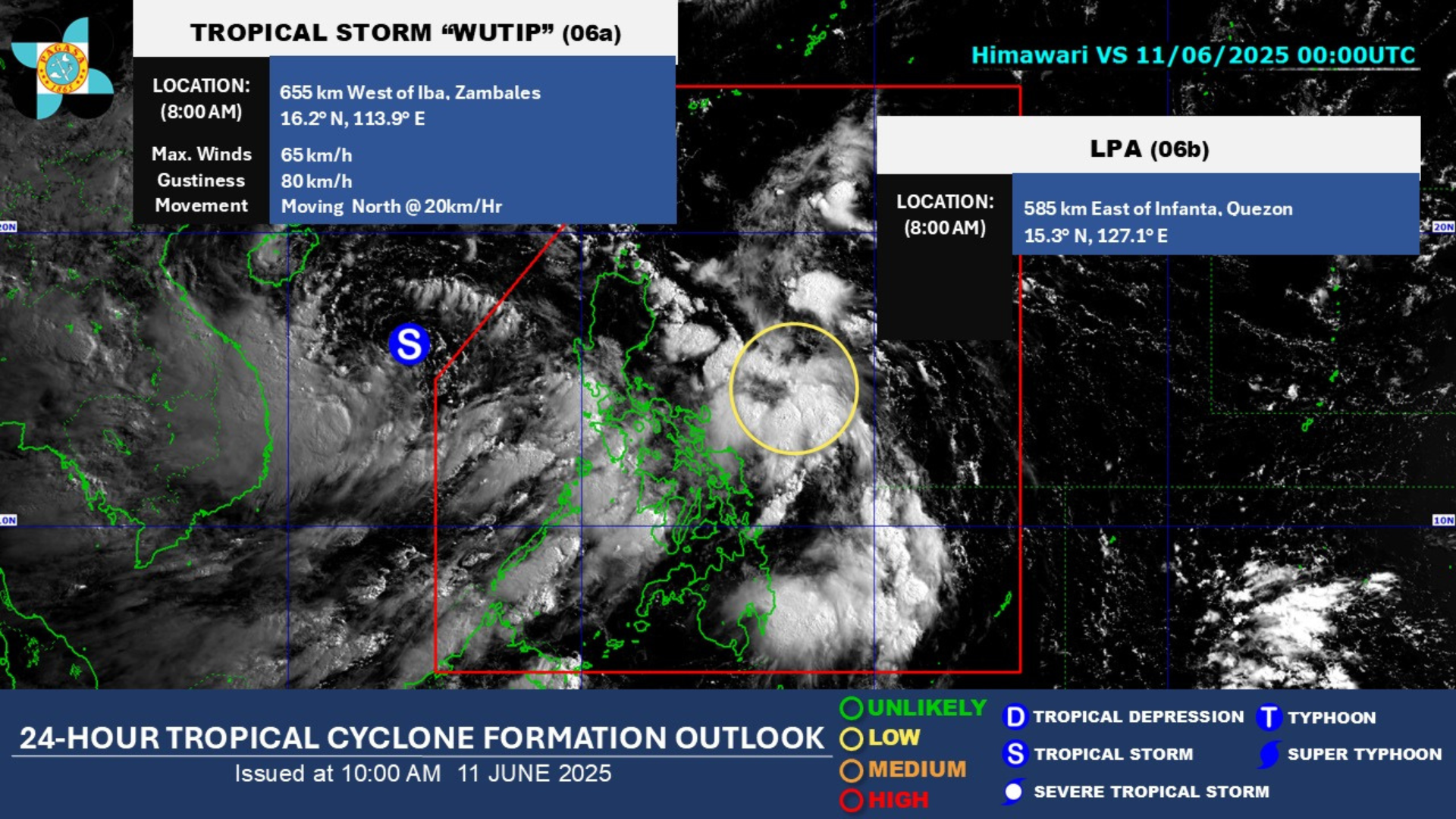 Bagyo sa labas ng bansa lumakas pa, isa ng tropical storm ayon sa PAGASA