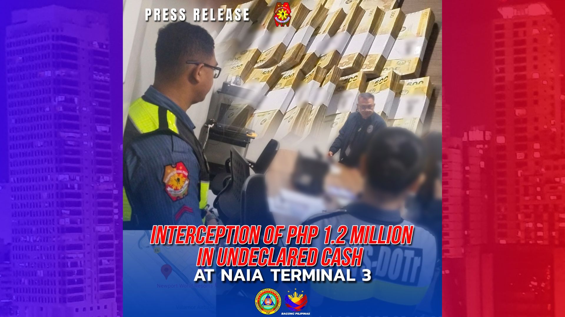 Lola na patungong Hong Kong naharang sa NAIA dahil sa bitbit na P1.2M na cash