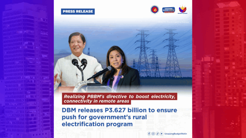 P3.627B na pondo para sa Rural Electrification Program aprubado na ng DBM