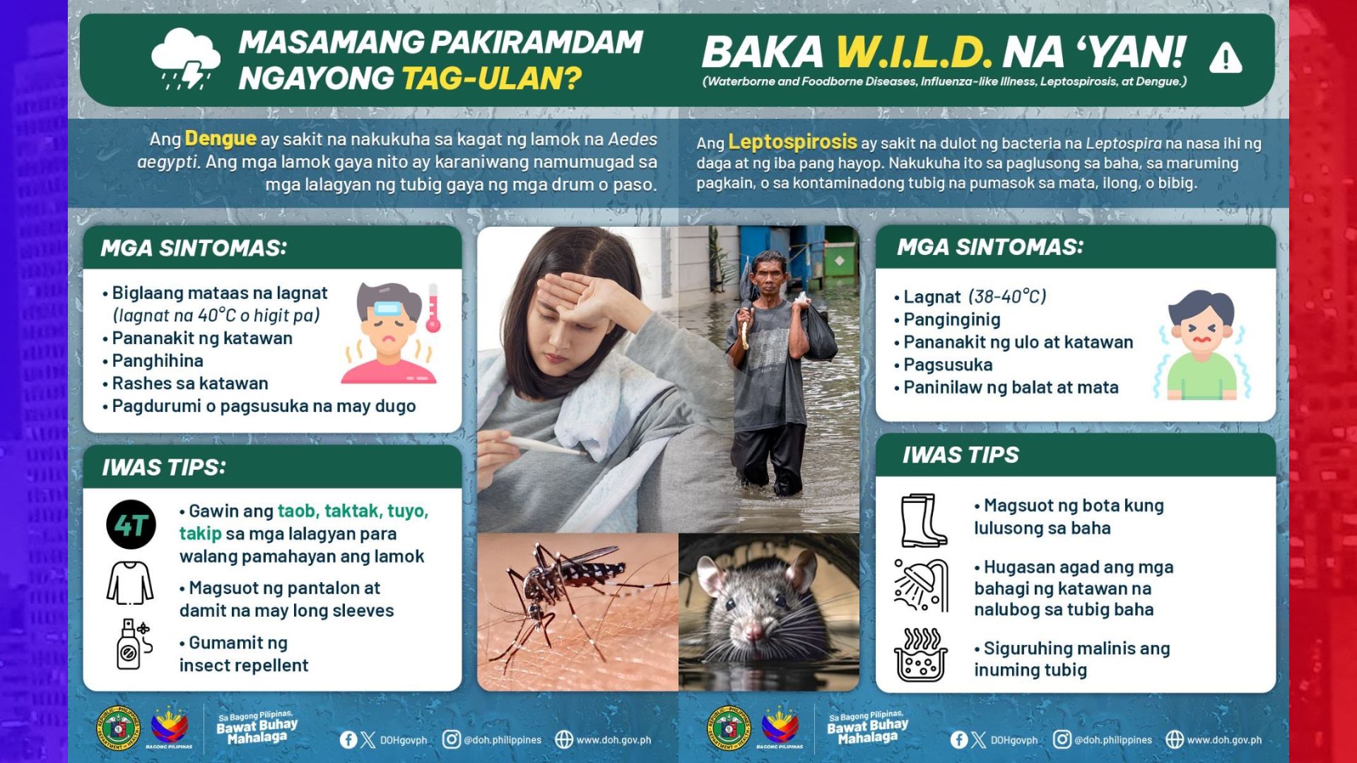 Publiko pinag-iingat ng DOH sa mga sakit na uso kapag tag-ulan