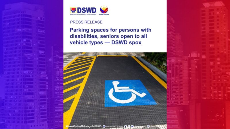 DSWD nagpaalala sa mga establisyimento, priority parking spaces para dapat sa lahat ng uri ng sasakyan
