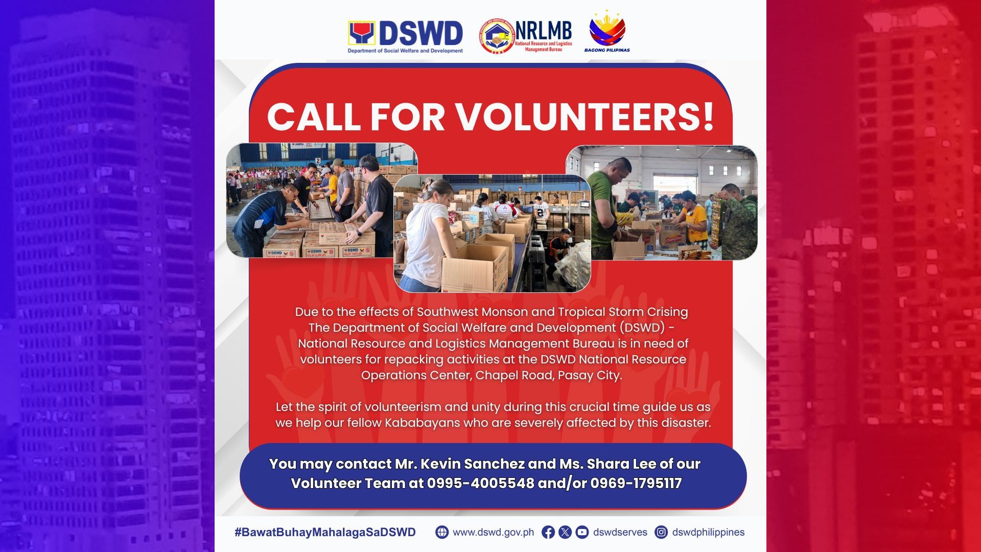 DSWD nangangailangan ng dagdag na volunteers para sa produksyon ng food packs