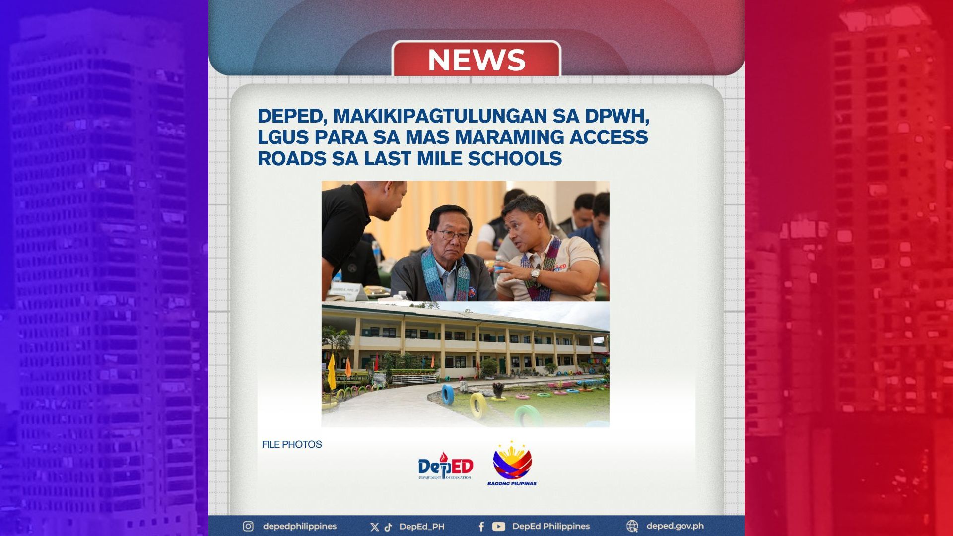 DepEd hiniling na maisama sa budget ang konstruksyon ng mga “road-to-school”