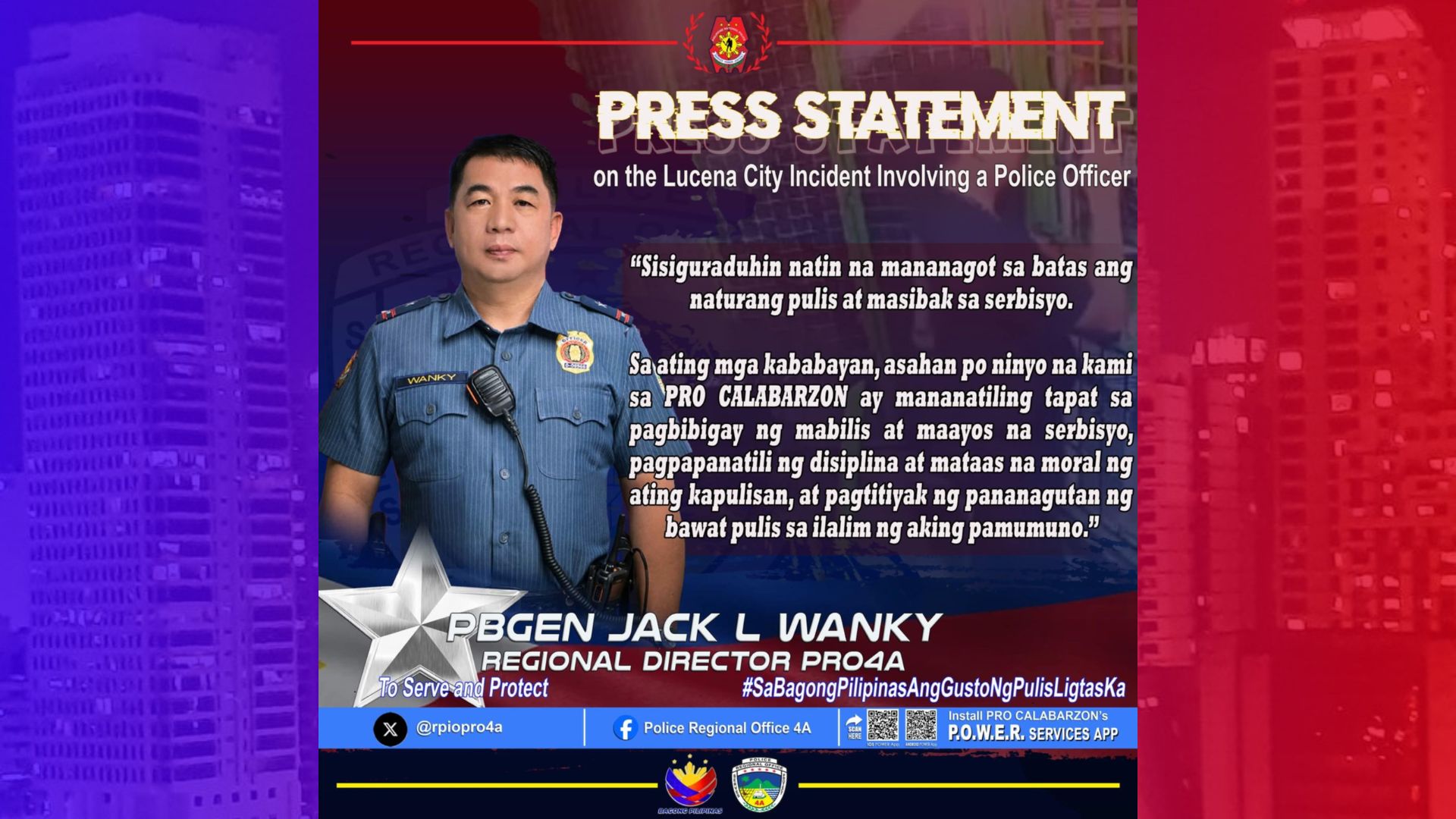Pulis na nagwala sa Lucena City mahaharap sa patong-patong na kaso