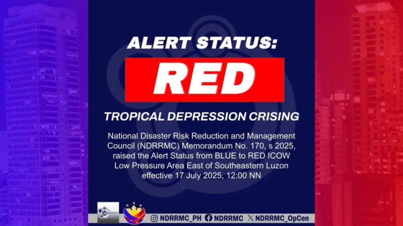 Operations Center ng NDRRMC inilagay na sa Red Alert status