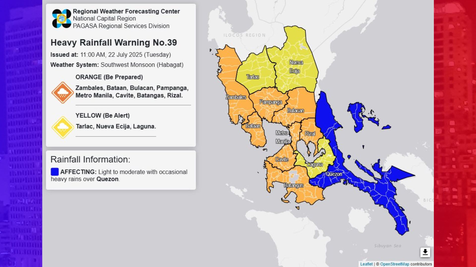 Orange warning nakataas pa rin sa NCR at 7 kalapit na lalawigan
