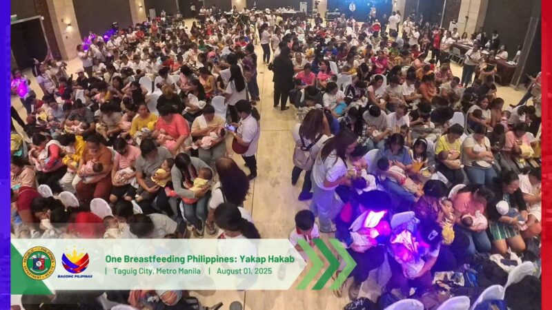 200 nanay sabay-sabay na nagpasuso sa kanilang mga anak bilang paggunita sa Breasfeeding Awareness Month