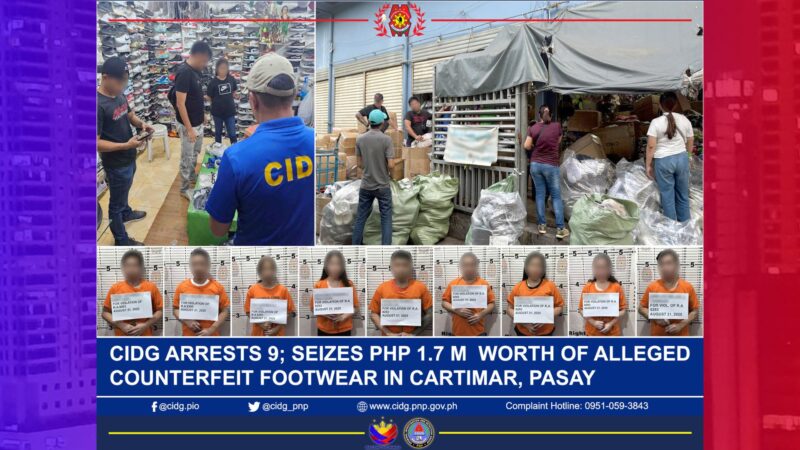 9 timbog sa pekeng sapatos sa Pasay