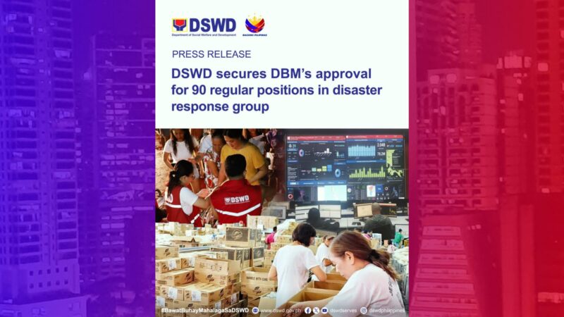 90 bagong Plantilla Positions sa DSWD aprubado na ng DBM