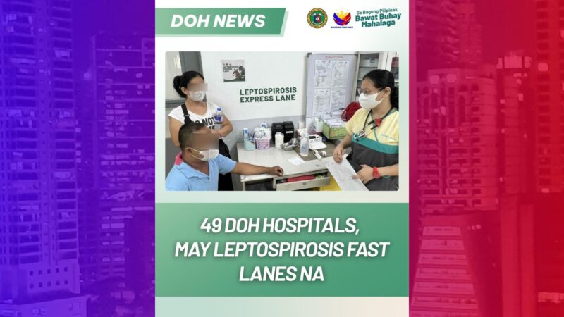 22 leptospirosis fast lanes binuksan sa mga ospital ng DOH