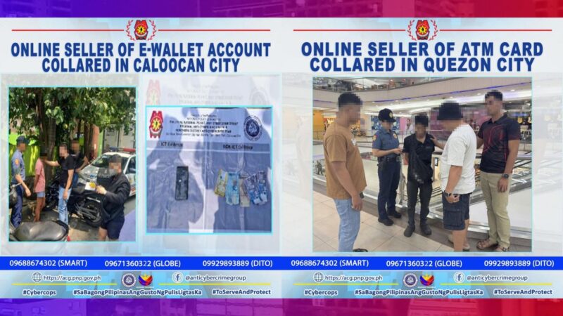 2 lalaki na nagbebenta ng ATM at e-wallet account timbog sa magkahiwalay na operasyon sa QC at Caloocan