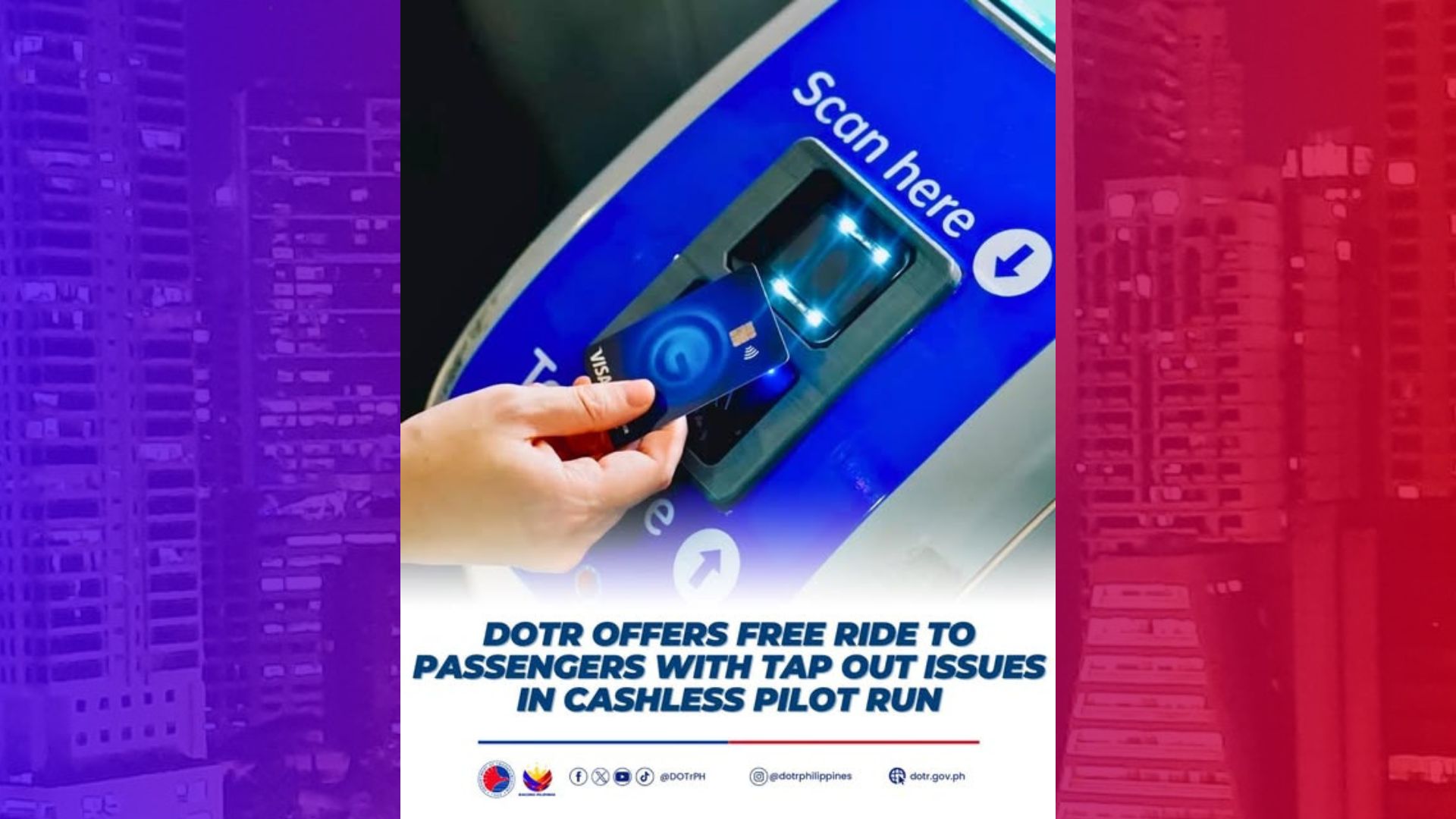 Pasaherong makararanas ng isyu sa Cashless Payment sa MRT-3 bibigyan ng Libreng Sakay