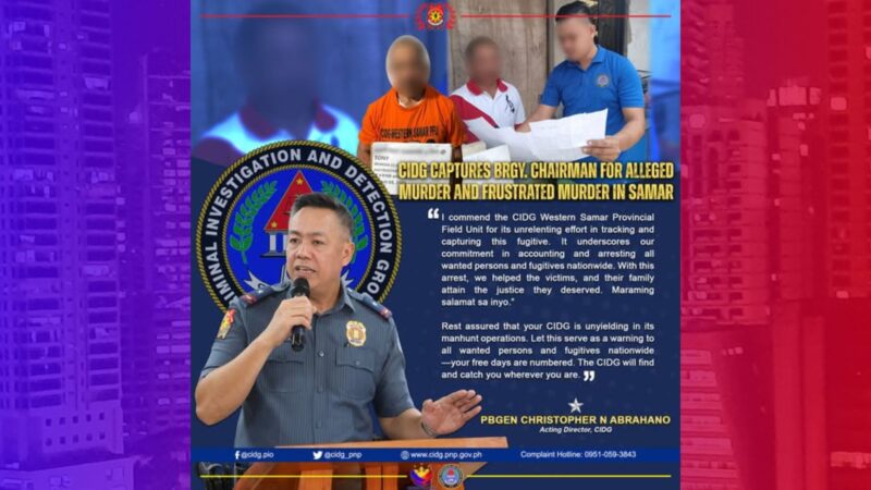 Kapitan ng barangay na wanted sa murder sa Samar, inaresto ng CIDG