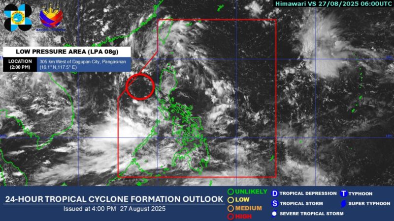 LPA sa Pangasinan tumaas ang tsansang maging bagyo