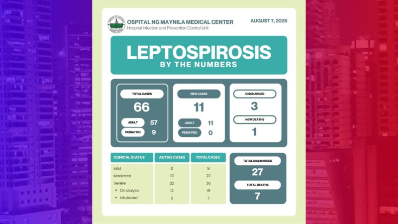 Leptospirosis patients sa Ospital ng Maynila inililipat sa Sta. Ana Hospital