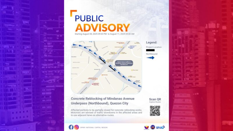 Mindanao Avenue underpass sa QC sasailalim sa repair