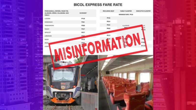 PNR Bicol Express na biyaheng Laguna-Bicol, fake news ayon sa PNR