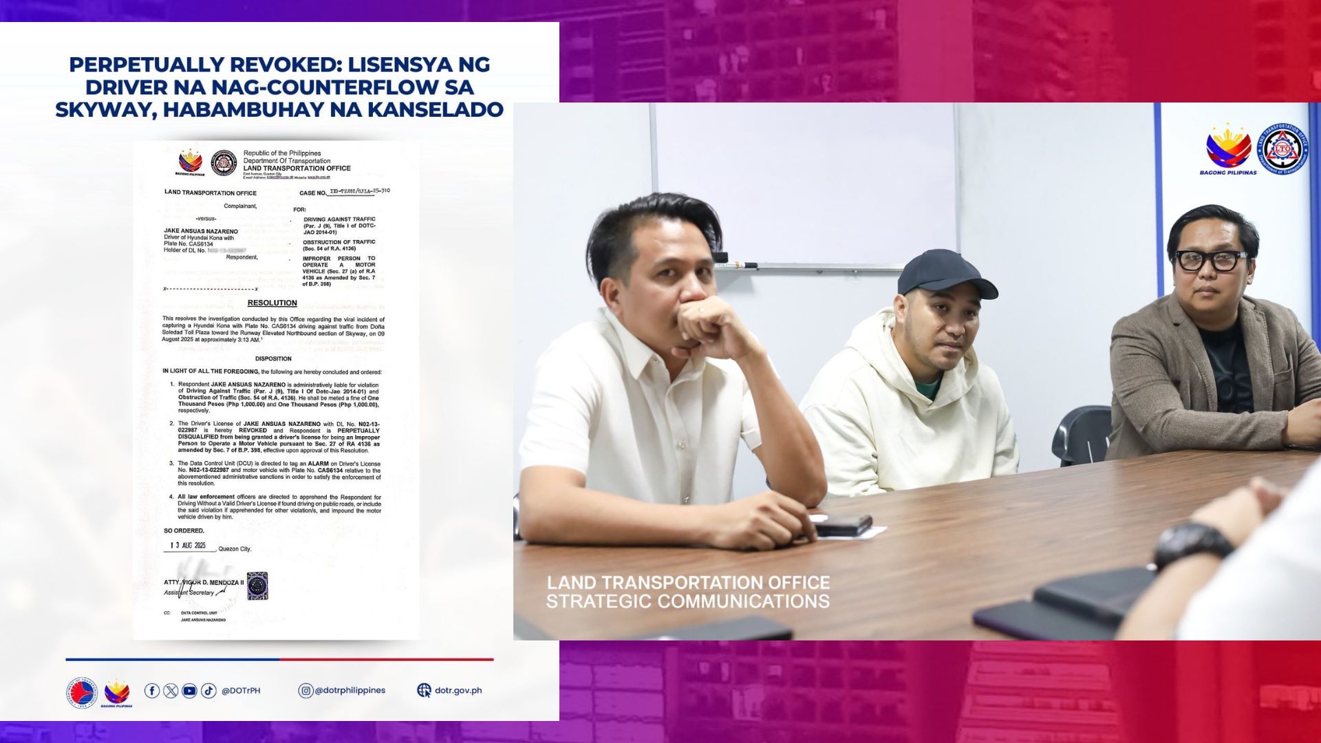 Driver ng SUV na nag-counterflow sa Skyway habambuhay nang hindi makakapagmaneho