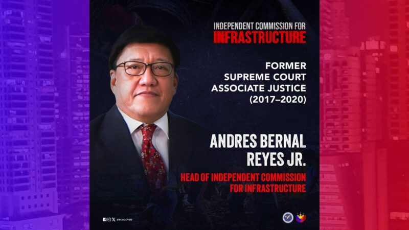 Ret. Justice Andres Reyes pamumunuan ang independent commission