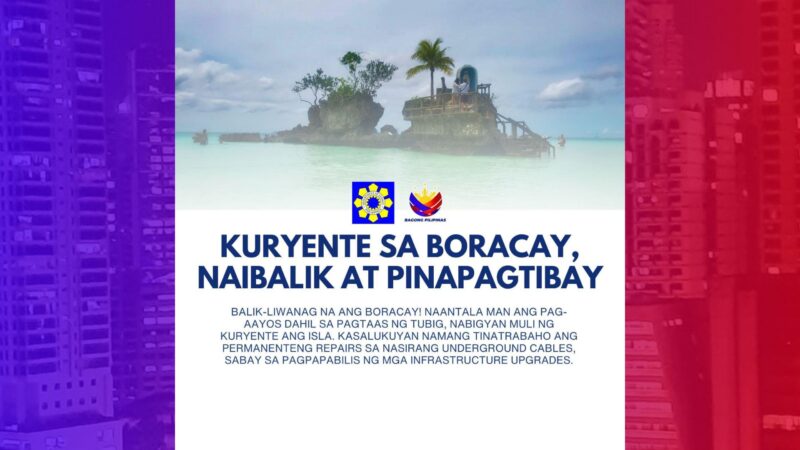 Suplay ng kuryente sa Boracay naibalik na matapos ang outage noong Sabado